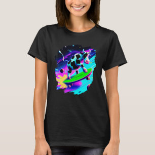 Kuh Skateboarding im Weltraum Retro Vintage Ska T-Shirt