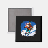 Kuh Ski Magnet (Vorderseite/Rückseite)