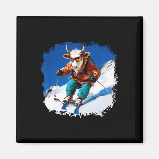 Kuh Ski Magnet (Vorne)