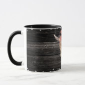 Kuh Skull Rustikaler Glitzer Glam Personalisiert B Tasse (Links)