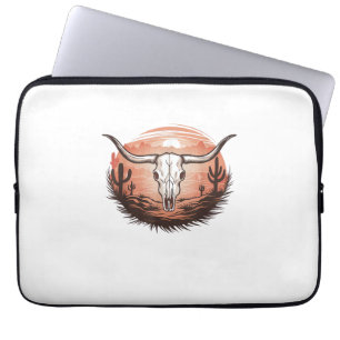 Kuh Skull Western Cowgirl Cowboy Rodeo Laptopschutzhülle