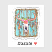 Kuh Skulls für Frauen Leopard Print. Perfektes Des Aufkleber (Blatt)