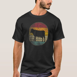 Kuh Sonne Retro Vintage Farm Landwirtschaft Tage T-Shirt