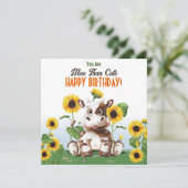 Kuh Sonnenblume Kindergeburtstag (Stehend Vorderseite)