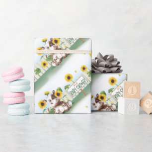 Kuh Sonnenblume Mädchen Babydusche Geschenkpapier