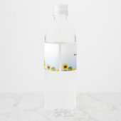 Kuh Sonnenblume Mädchen Erstgeburt Wasserflaschenetikett (Rückseite)