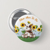 Kuh Sonnenblume Mutter, um Baby Girl Button (Vorne & Hinten)