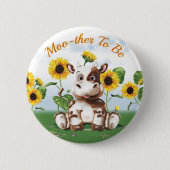 Kuh Sonnenblume Mutter zu sein Button (Vorderseite)