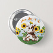 Kuh Sonnenblume Mutter zu sein Button (Vorne & Hinten)