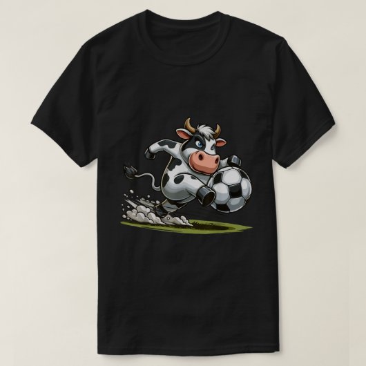 Kuh Spielen Fußball Sportkühe längst T-Shirt (Design vorne)