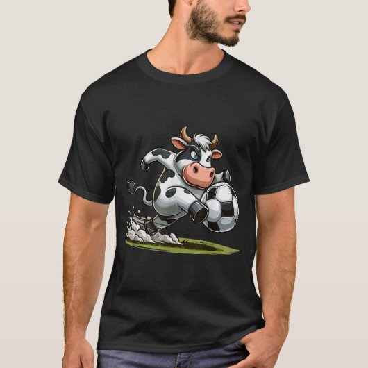 Kuh Spielen Fußball Sportkühe längst T-Shirt (Vorderseite)