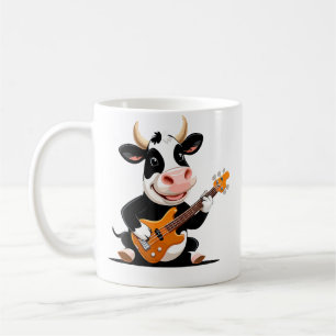 Kuh spielt elektrische Gitarre Kuh-Gitarrist Kaffeetasse