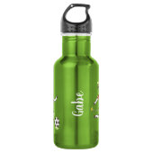 Kuh spielt Fußball Apfelflasche Edelstahlflasche (Vorderseite)