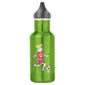 Kuh spielt Fußball Apfelflasche Edelstahlflasche (Links)