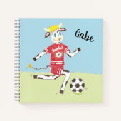 Kuh spielt Fußball Kinderskizze/üben Notebook Notizblock (Vorderseite)