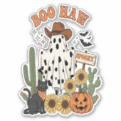 Kuh Spot Ghost Western Funny Halloween Aufkleber (Vorderseite)