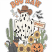 Kuh Spot Ghost Western Funny Halloween Aufkleber (Vorderseite)