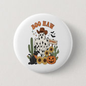 Kuh Spot Ghost Western Funny Halloween Button (Vorderseite)