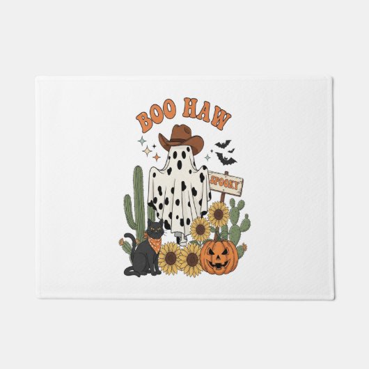 Kuh Spot Ghost Western Funny Halloween Fußmatte (Vorderseite)
