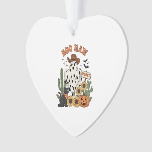 Kuh Spot Ghost Western Funny Halloween Ornament (Vorderseite)
