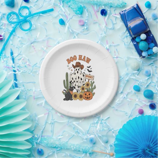 Kuh Spot Ghost Western Funny Halloween Pappteller (Party)