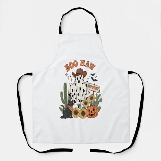 Kuh Spot Ghost Western Funny Halloween Schürze (Vorderseite)