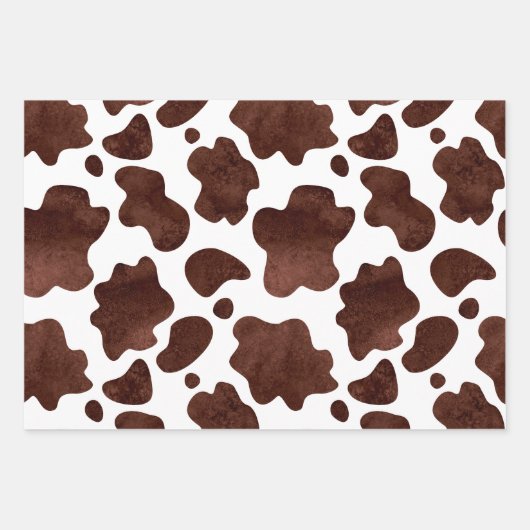 Kuh-Spots Muster braun und Weiß-Tierdruck Geschenkpapier Set (Vorderseite)