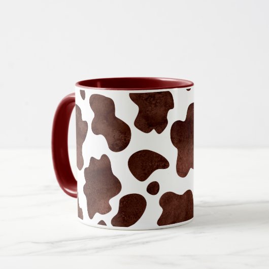 Kuh-Spots Muster braun und Weiß-Tierdruck Tasse (Vorderseite Links)