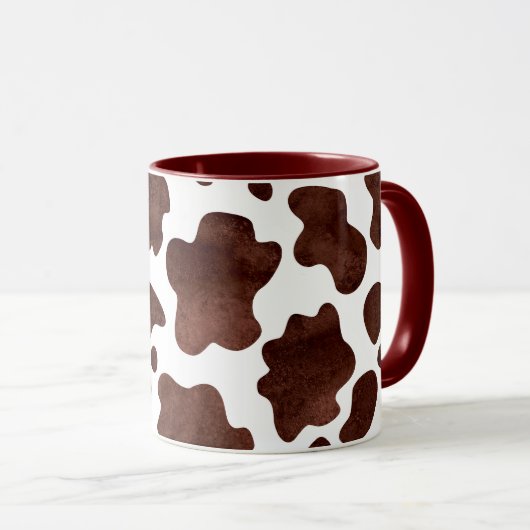 Kuh-Spots Muster braun und Weiß-Tierdruck Tasse (VorderseiteRechts)