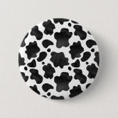 Kuh-Spots Muster Schwarz-Weiß-Tierdruck Button (Vorderseite)