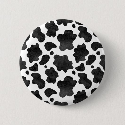 Kuh-Spots Muster Schwarz-Weiß-Tierdruck Button (Vorderseite)