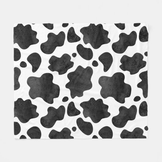 Kuh-Spots Muster Schwarz-Weiß-Tierdruck Fleecedecke (Vorderseite (Horizontal))
