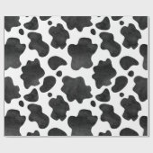 Kuh-Spots Muster Schwarz-Weiß-Tierdruck Geschenkpapier (Flach)