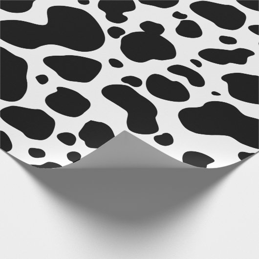 Kuh-Spots Muster Schwarz-Weiß-Tierdruck Geschenkpapier (Ecke)