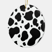 Kuh-Spots Muster Schwarz-Weiß-Tierdruck Keramik Ornament (Links)