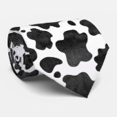 Kuh-Spots Muster Schwarz-Weiß-Tierdruck Krawatte (Gerollt)