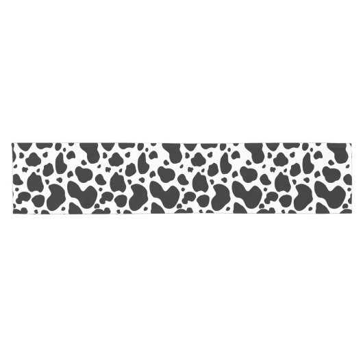 Kuh-Spots Muster Schwarz-Weiß-Tierdruck Kurzer Tischläufer (Horizontal)