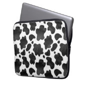 Kuh-Spots Muster Schwarz-Weiß-Tierdruck Laptopschutzhülle (Vorderseite Links)