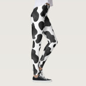 Kuh-Spots Muster Schwarz-Weiß-Tierdruck Leggings (Rechts)
