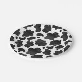 Kuh-Spots Muster Schwarz-Weiß-Tierdruck Pappteller (Schrägansicht)
