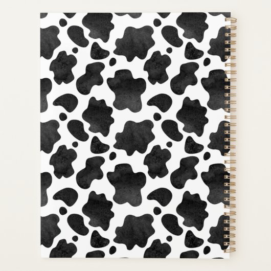 Kuh-Spots Muster Schwarz-Weiß-Tierdruck Planer (Rückseite)