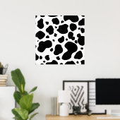 Kuh-Spots Muster Schwarz-Weiß-Tierdruck Poster (Heimbüro)