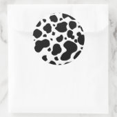 Kuh-Spots Muster Schwarz-Weiß-Tierdruck Runder Aufkleber (Tasche)