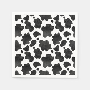 Kuh-Spots Muster Schwarz-Weiß-Tierdruck Serviette