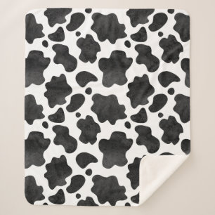 Kuh-Spots Muster Schwarz-Weiß-Tierdruck Sherpadecke