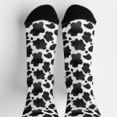 Kuh-Spots Muster Schwarz-Weiß-Tierdruck Socken (Oben)
