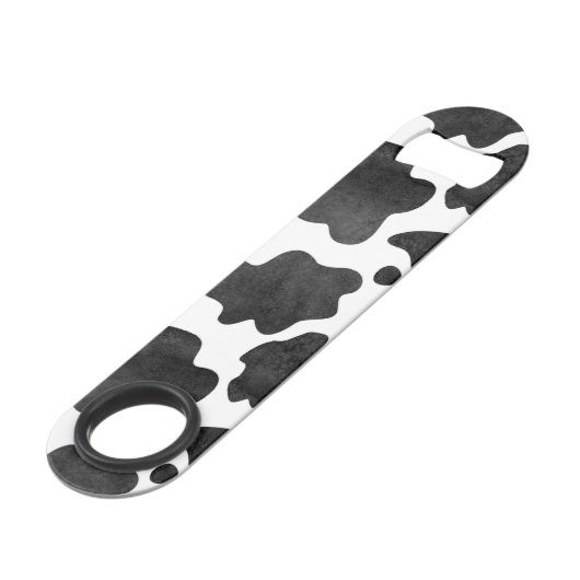 Kuh-Spots Muster Schwarz-Weiß-Tierdruck Speed Flaschenöffner (Vorderseite Schrägansicht)