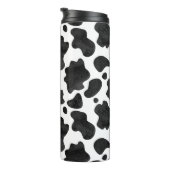 Kuh-Spots Muster Schwarz-Weiß-Tierdruck Thermosbecher (Nach rechts gedreht)