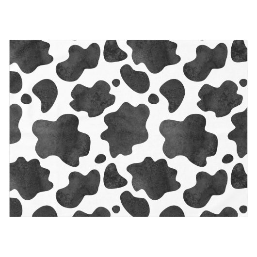 Kuh-Spots Muster Schwarz-Weiß-Tierdruck Tischdecke (Vorderseite (Horizontal))