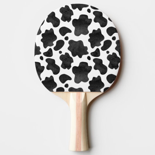 Kuh-Spots Muster Schwarz-Weiß-Tierdruck Tischtennis Schläger (Rückseite)